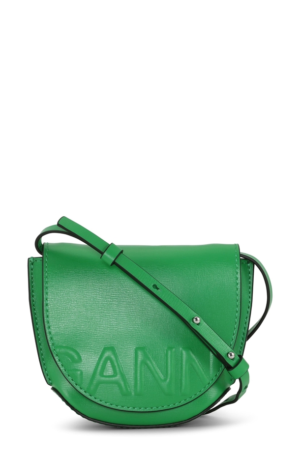 GANNI A4446 NANO SADDLE BAG KELLY GREEN