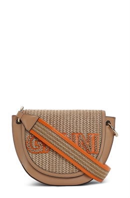 GANNI A4737 SADDLE BAG TAN