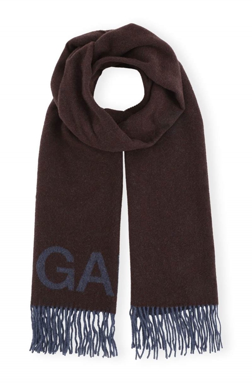 GANNI A5283 SCARF SHAVED CHOCOLATE