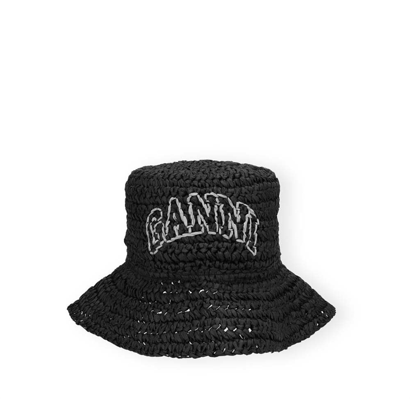 GANNI SUMMER STRÅHAT BLACK