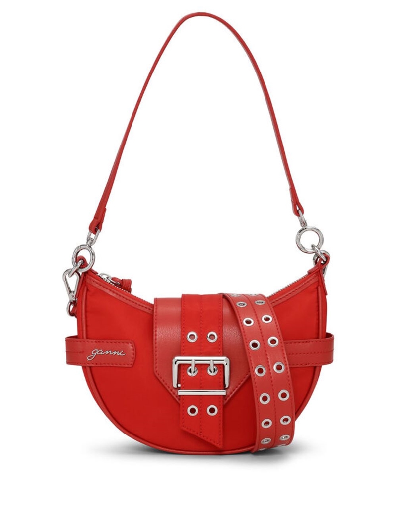 GANNI A6135 BUCKY CROSSBODY TASKE RACING RED