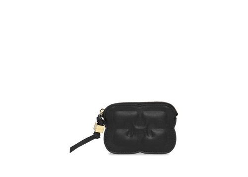 GANNI A6150 BOU COMPACT ZIPPED WALLET BLACK