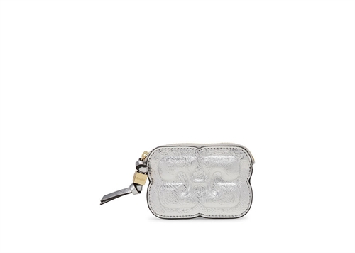 GANNI A6151 BOU COMPACT ZIPPED WALLET METALLIC