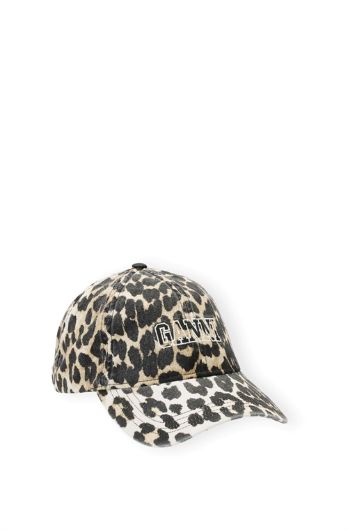 GANNI A6303 CAP LEOPARD