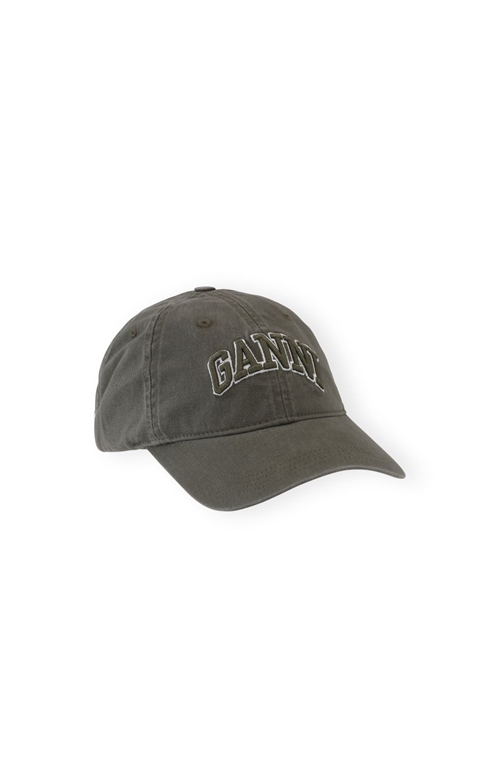 GANNI A6899 WASHED CANVAS CAP KALMATA