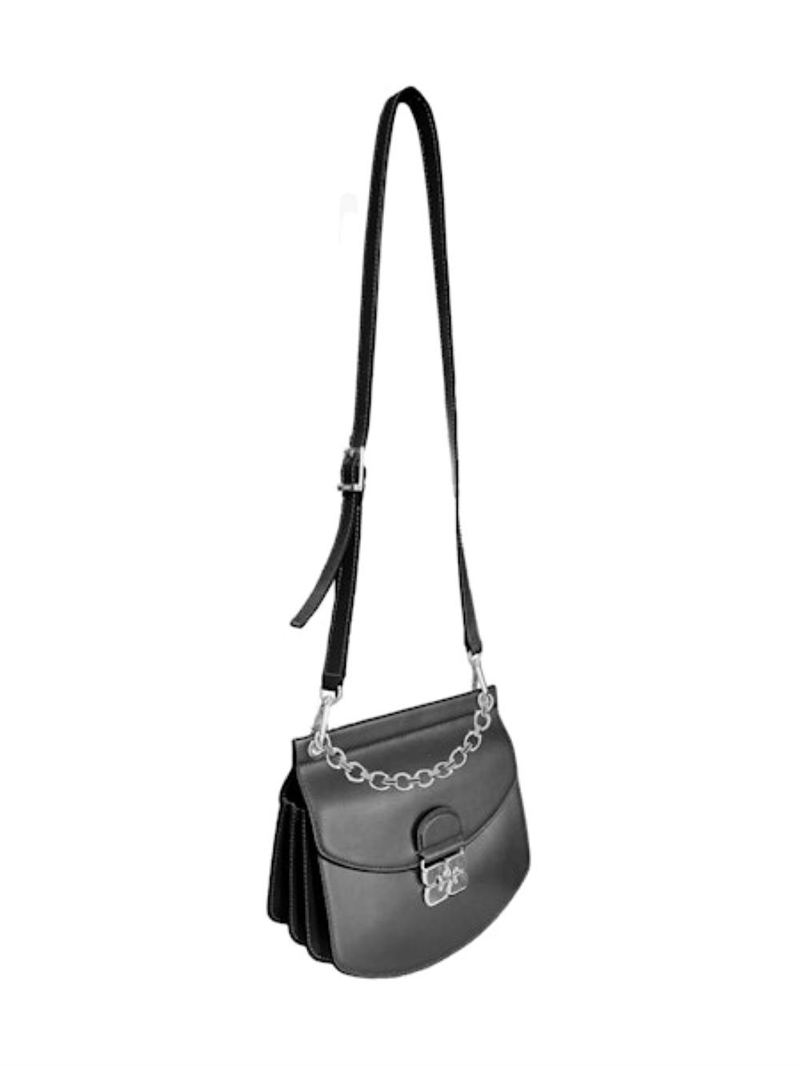 GANNI A6910 APO-G BAG SMALL BLACK/SILVER
