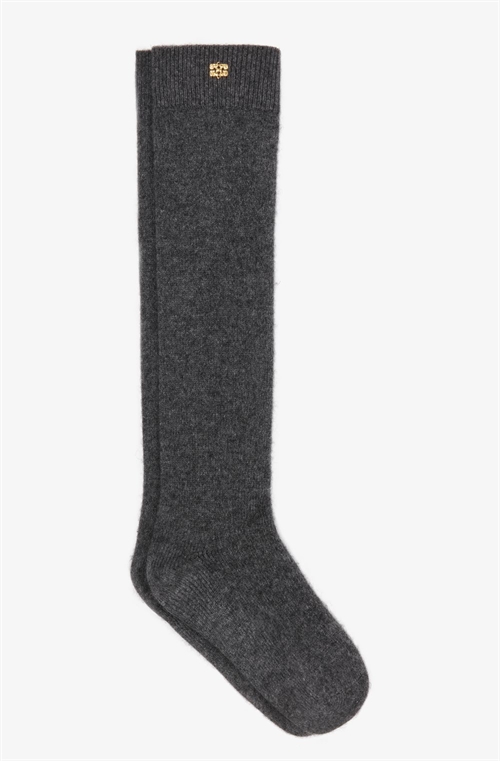 GANNI A7214 WOOL YAK MIX HIGH SOCKS PHANTOM