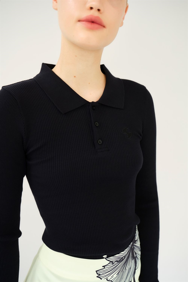 OPERASPORT ARIA SEAMLESS POLO BLACK