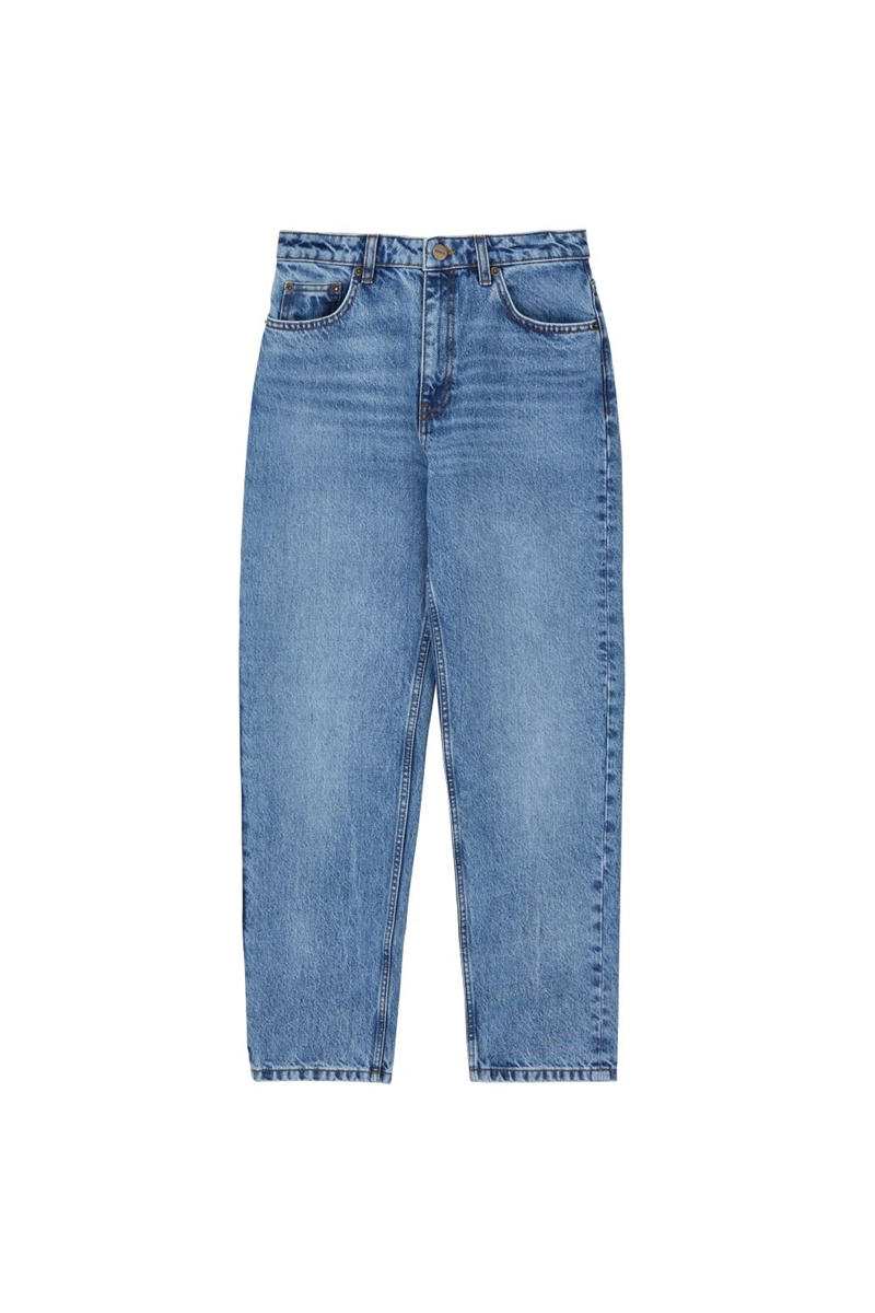 SKALL STUDIO ALLISON CROPPED JEANS WORN MID BLUE