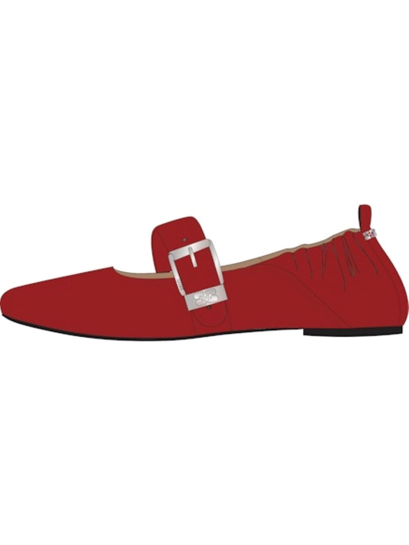 GANNI B1020057 BUTTERFLY STRAP BALLERINA RACING RED