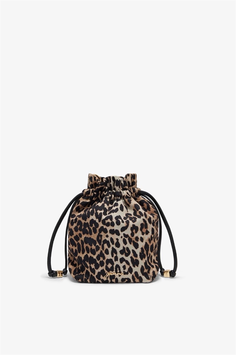 GANNI B3010069 LEOPARD TASKE ALMOND MILK