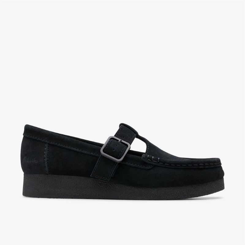 CLARKS WALLABEE BAR SUEDE BLACK