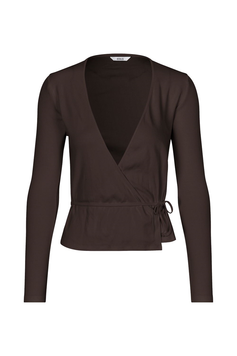 ENVII ENALLY LS WRAP TEE CHOCOLATE TARTE