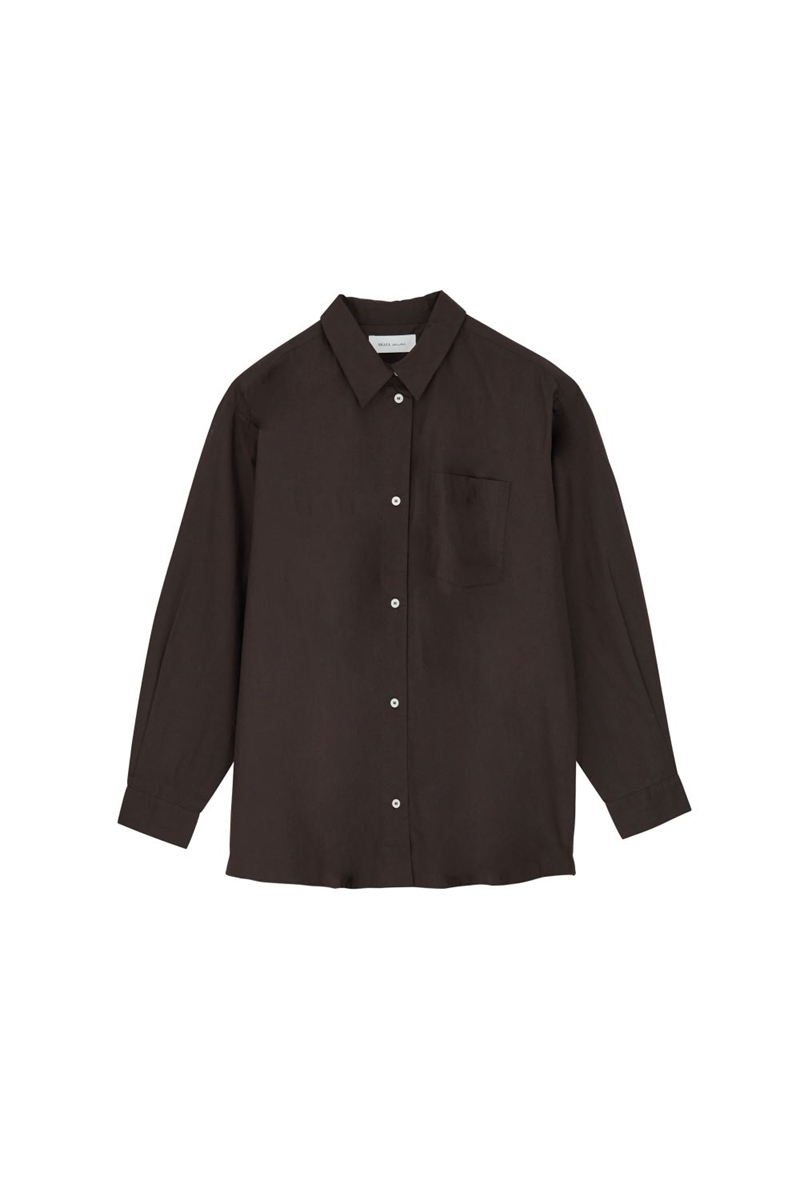 SKALL STUDIO EDGAR SHIRT DARK BROWN