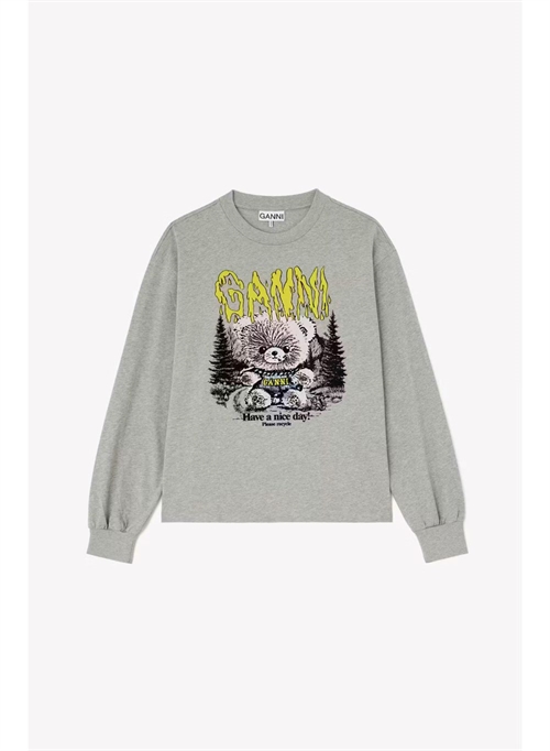 GANNI A1050306 BASIC COTTON JERSEY L/S TEDDY PALOMA