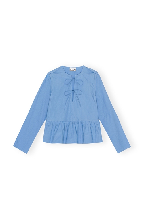 GANNI F8513 BLOUSE BLUE