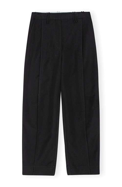 GANNI F9228 TWILL FITTING SUITING PANTS BLACK