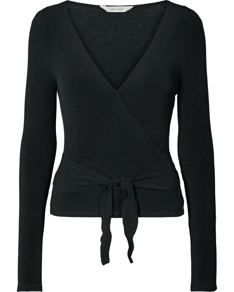 GAI + LISVA ANNE WRAP L/S WOOL TOP BLACK