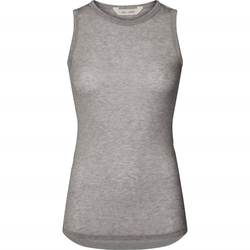 GAI + LISVA ALBERTE WOOL TOP LIGHT GREY MELANGE