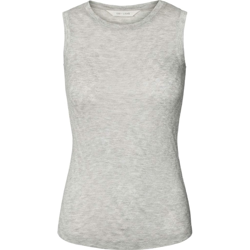 GAI + LISVA ALBERTE S LESS SILK TOP LIGHT GREY MELANGE 