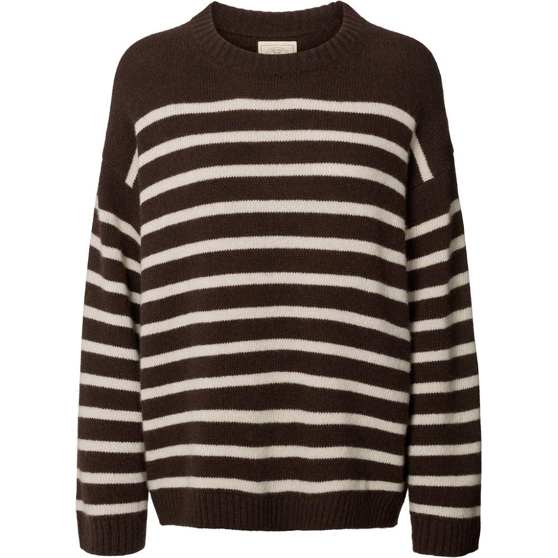 GAI+LISVA BARBERA STRIPE LAMSWOOL JUMPER MULCH