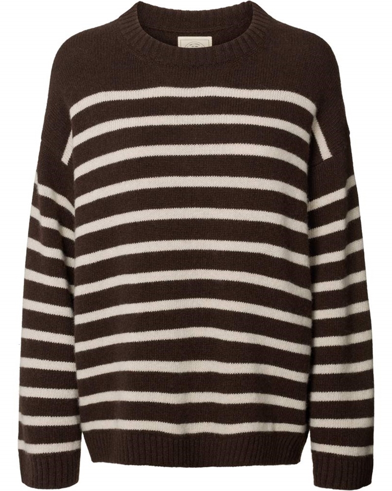 GAI+LISVA BARBERA STRIPE LAMSWOOL JUMPER MULCH