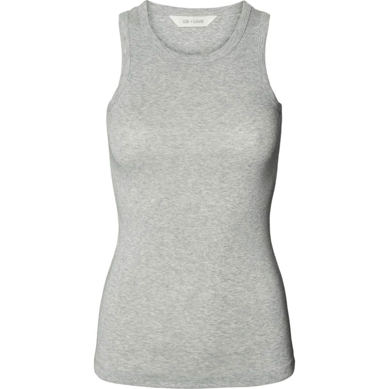 GAI + LISVA ALBERTE COTTON 1X1 RIB TOP LIGHT GREY