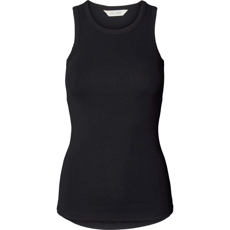 GAI + LISVA ALBERTE COTTON 1X1 RIB TOP BLACK