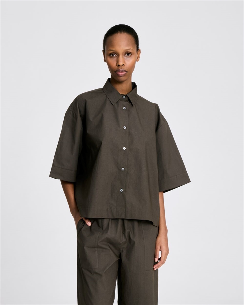 GAI+LISVA ASTRID S/S SHIRT POPLIN BLACK INK