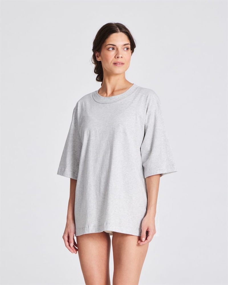 GAI + LISVA MAYA COTTON SINGLE JERSEY TEE LIGHT GREY