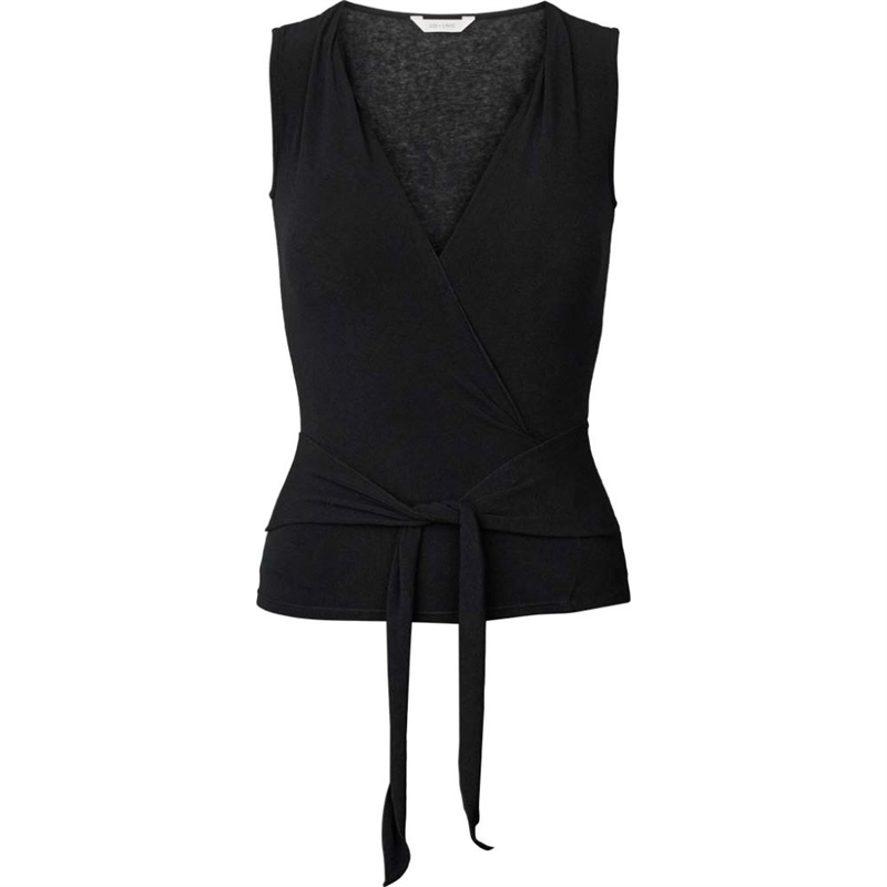 GAI+LISVA JULIE S LESS WRAP WOOL TOP BLACK
