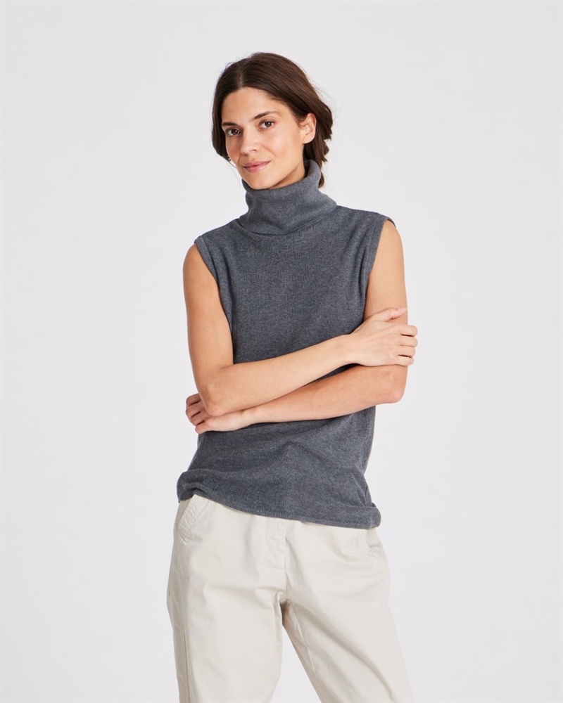GAI + LISVA TANJA KNIT TOP DARK GREY MELANGE 