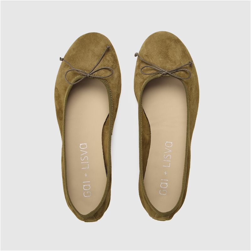 LISVA BALLERINA NUBUCK OLIVE