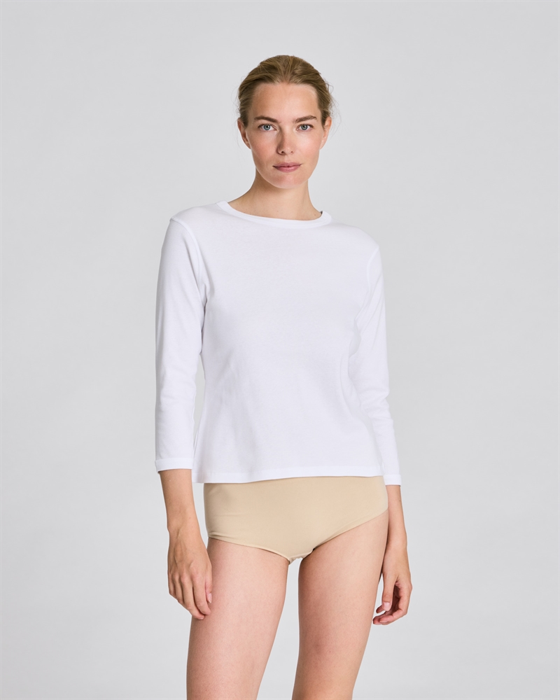 LISVA SASCHA 3/4 SLEEVE TOP WHITE