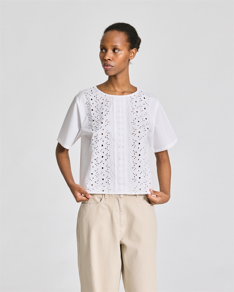 GAI + LISVA S/S LISVA COTTON BLOUSE WHITE