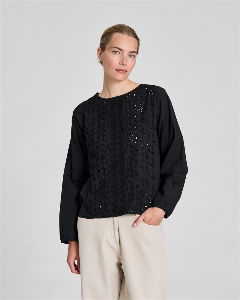 LISVA LOUISA L/S COTTON POPLIN BLACK