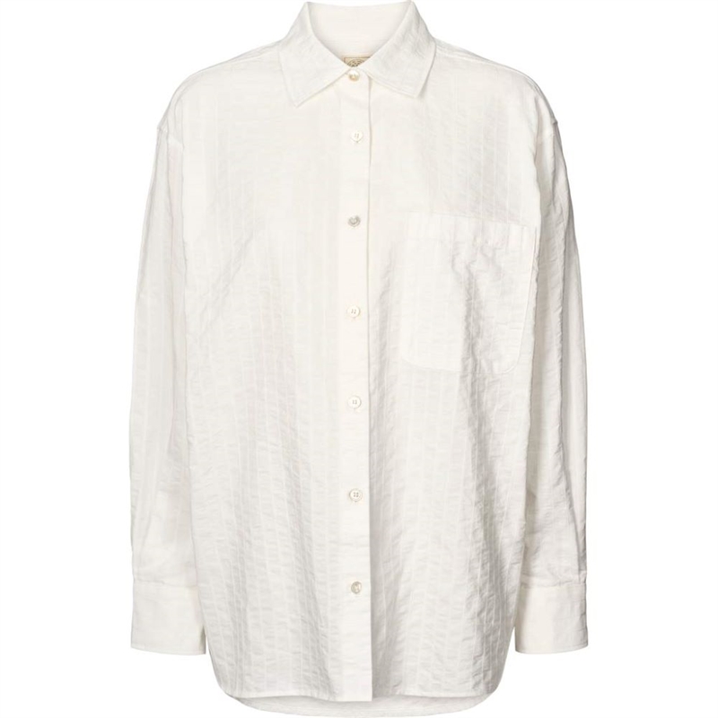 LISVA NIKOLINE SOLUD L/S POPLIN SHIRT WHISPER WHITE