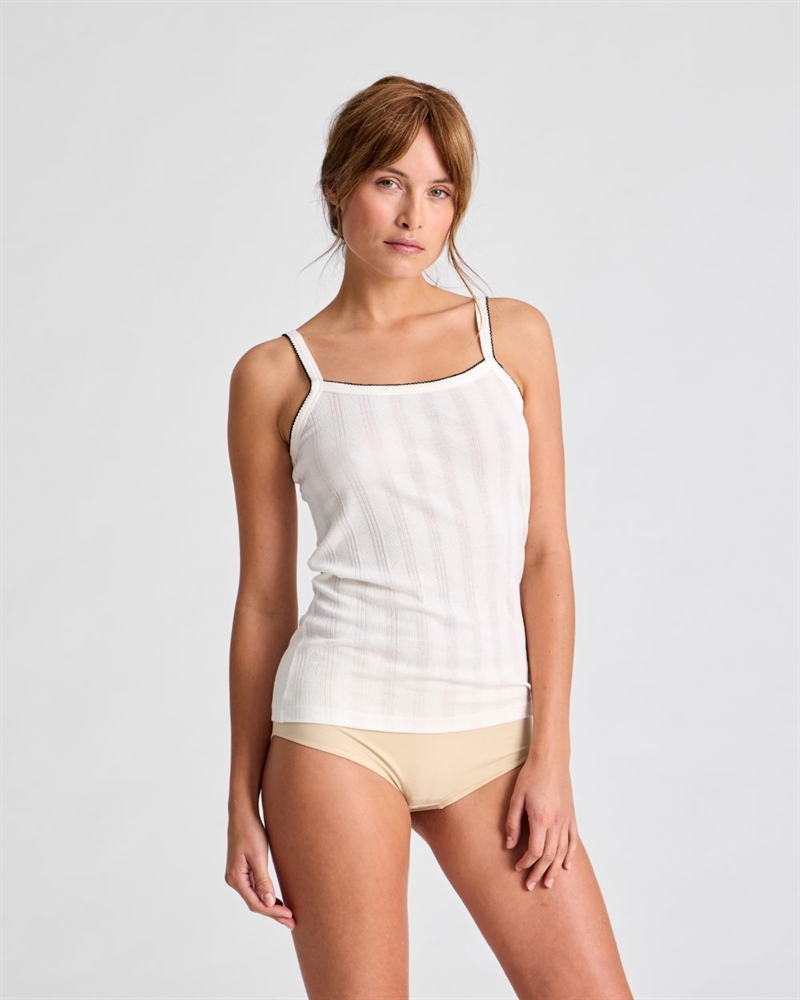 GAI+LISVA LIVA COTTON STRAP TOP DROP NEEDLE OFF WHITE