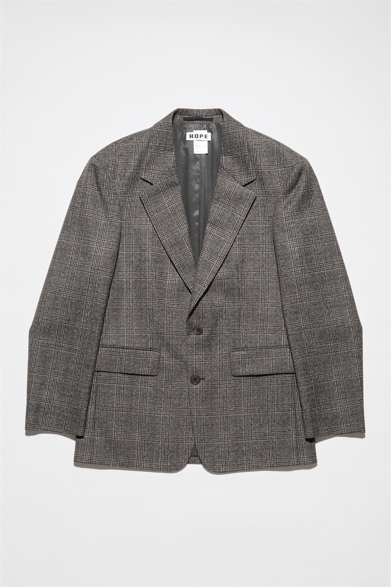 HOPE WIPE BLAZER GREY GLENCHECK