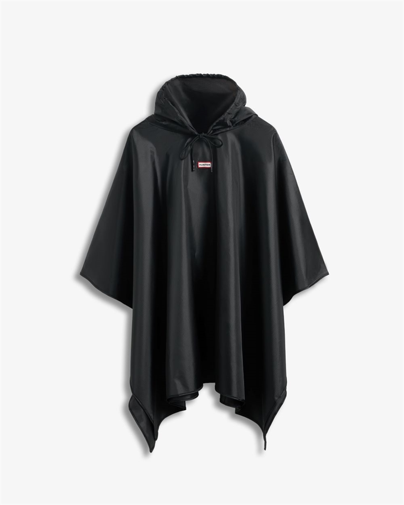 HUNTER PACKABLE PONCHO ONE SIZE BLACK