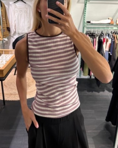 NØRGAARD PAA STRØGET NPS TANK TOP STRIPE TRICO PURPLE/BROWN