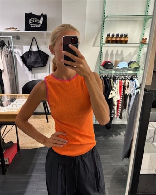 NØRDGAARD PAA STRØGET NPS TANK TOP KONTRAST ORANGE/CHOCK