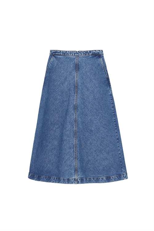 SKALL STUDIO IMANA SKIRT WASHED MID BLUE