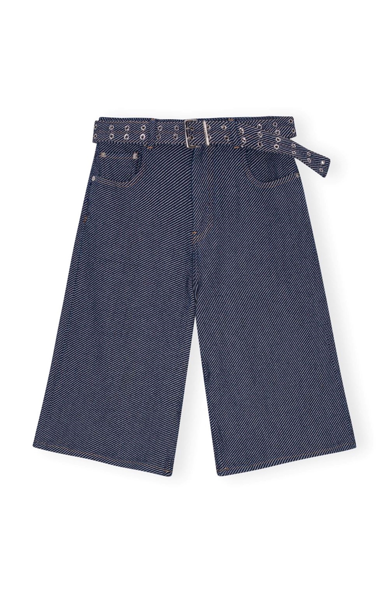 GANNI J1703 HEAVY TWILL DENIM SHORTS RINSE
