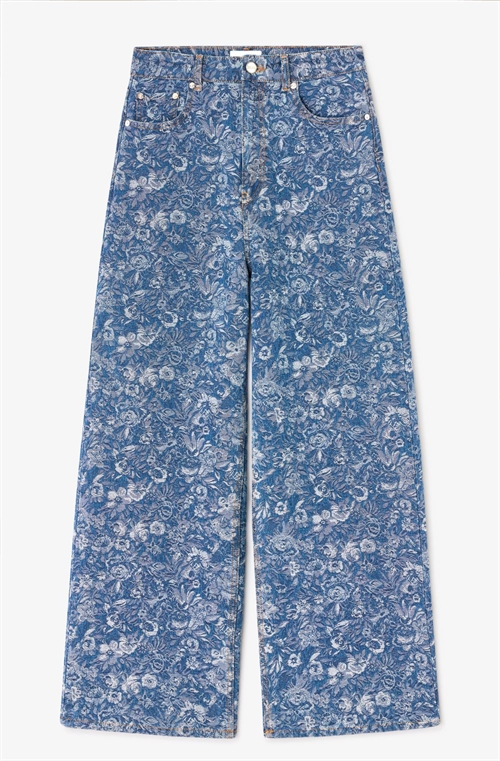 GANNI J1871 BLÅ POSEDE JEANS I TAPESTRY MID BLUE STONE