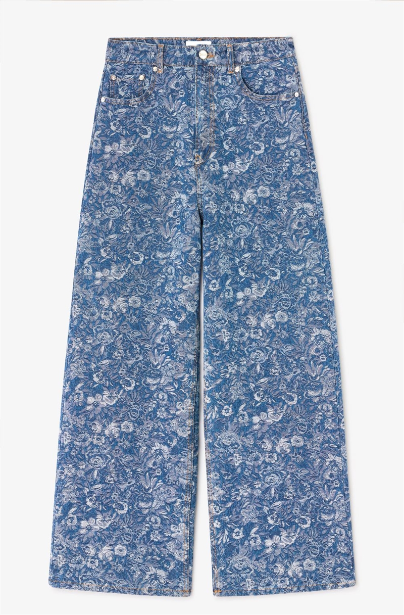 GANNI J1871 BLÅ POSEDE JEANS I TAPESTRY MID BLUE STONE