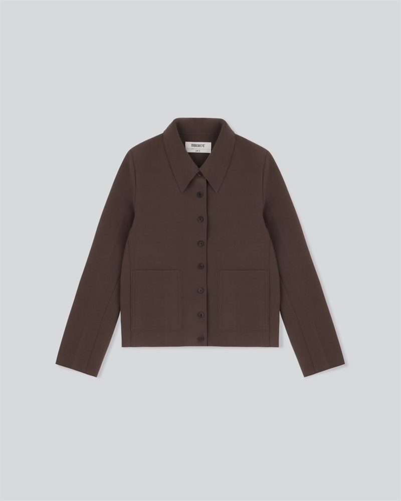 BIRROT LAY3 POINT COLLAR JACKET COCOA BROWN