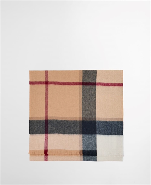 BARBOUR ROSEFIELD TARTAN SCARF HESSIAN TARTAN