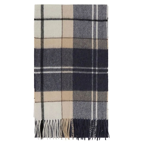 BARBOUR TARTAN CASHMERE SCARF BIRCHWOOD