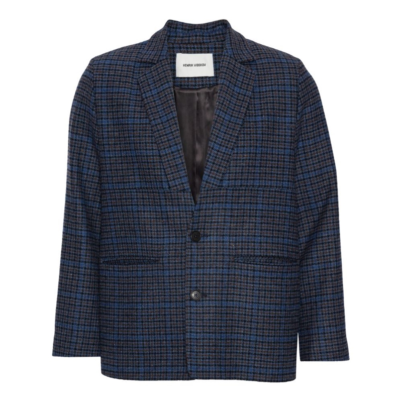 HENRIK VIBSKOV LONELY BLAZER BLUE WOOL CHECK